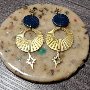 Night Sky Gold Earrings